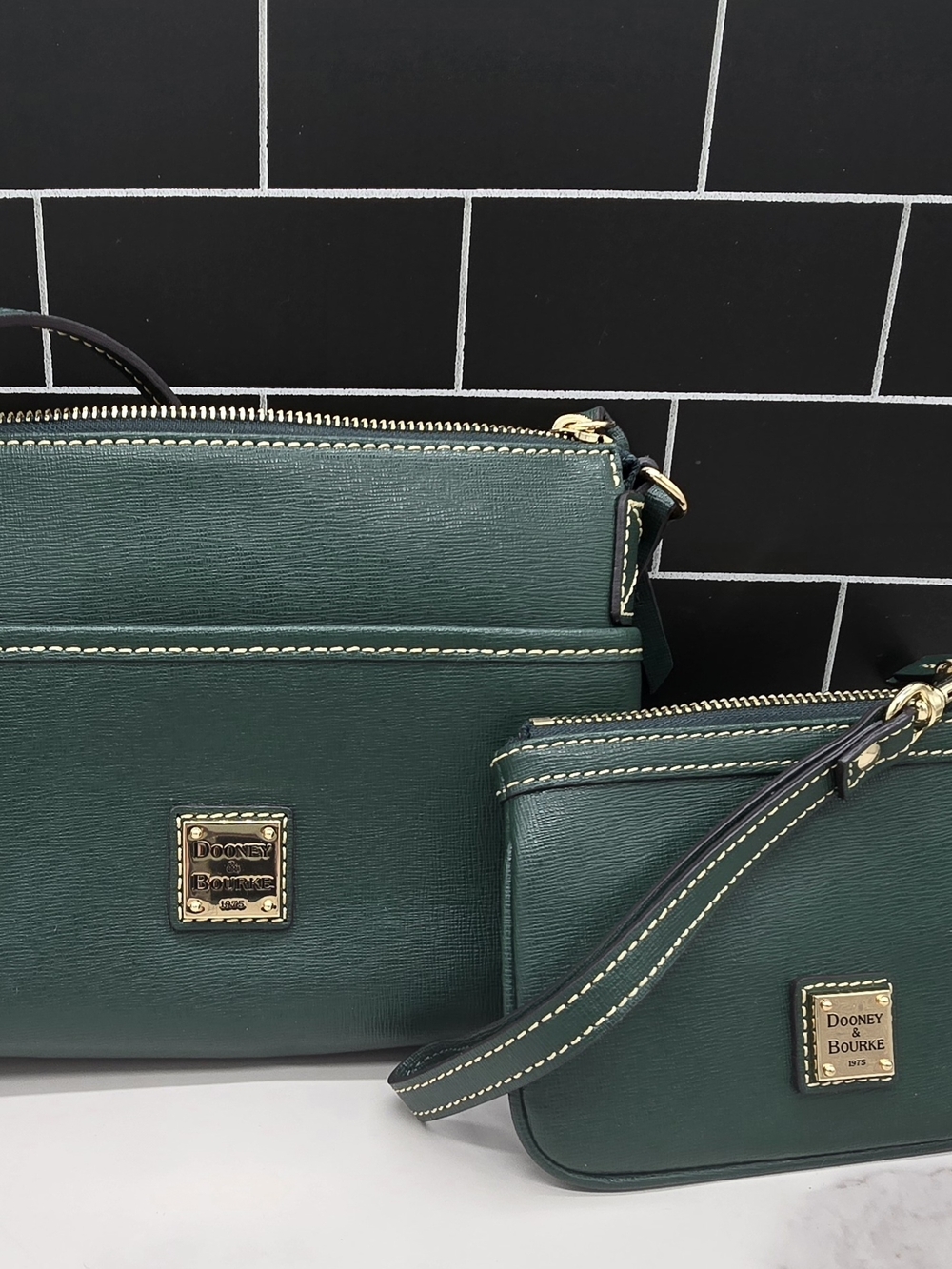 Dooney & Bourke Ivy Green Saffiano Leathet Crossbody Set